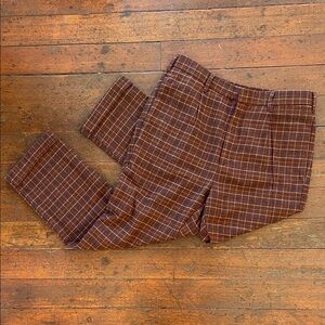 Brixton Brown Plaid Pants, 33/32